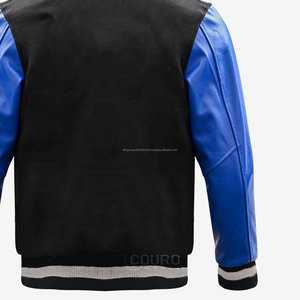 Veste universitaire réversible en cuir véritable et laine de haute qualité, col montant, personnalisable, best-seller pour hommes et femmes - Product Image 5