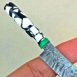 Cuchillos de Cocina Miniatura Hechos a Mano con Acero de Damasco de la Marca Ahmad Fabric, con Funda de Cuero, Mango Elegante y Personalizable - Product Image 4