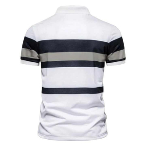 Polo classique pour homme à manches courtes, couleur unie, en mélange de coton respirant, coupe ajustée, infroissable - Product Image 2