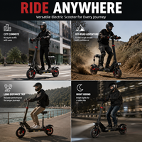 Scooter électrique tout-terrain 1200W avec siège, batterie 48V 15.6Ah, pneus de 10 pouces, pliable, pour adultes, marché américain et européen