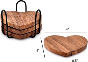 Sous-verres et dessous de tasse personnalisés en bois de luxe, écologiques, épaisseur 10 mm, couleur naturelle, sans palettes, pour la maison et la restauration - Product Image 3