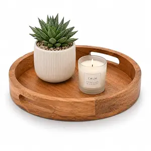 Modern Wooden <b>Tray</b> with Bark and Handle for Dining Table Home & Bar Decor Ramadan & Wedding Occasions-Best Price Available - Product Image 5