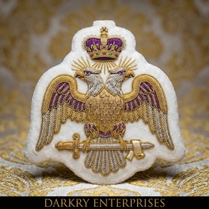 Parche Bordado Hecho a Mano con Hilo de Bullion para Logia Masónica de Investigación, Lámpara Dorada del Conocimiento y Distintivo de Libro Abierto para Uniformes de Regalia - Product Image 5