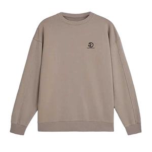 Sweat-shirt à col rond uni en éponge française 100% coton épais pour hommes, surdimensionné, épaules tombantes, design personnalisé Streetwear - Product Image 1