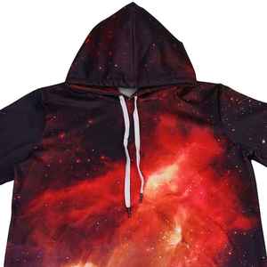 Sweat-shirt à capuche pour homme, imprimé galaxie, coupe classique, décontracté, pour l'automne, en polyester tricoté avec poche, impression par sublimation - Product Image 3