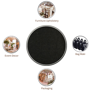 Tissu de toile de jute noir teint azo tissu de jute toile de jute tissé naturel pour la décoration artisanale et les applications d'emballage - Product Image 5