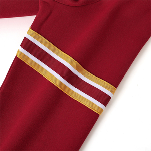 Sudadera Personalizada Delta Red con Cuello Redondo, Estilo Sorority, Rayas Amarillas y Blancas, Bolsillo, Secado Rápido, Ropa Universitaria, Fabricación al por Mayor - Product Image 6
