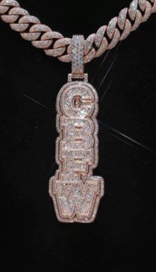 Collar Personalizado con Nombre o Logotipo en 3D, Chapado en Oro, con Moissanita VVS, Plata de Ley 925, Joyería Hip Hop para Hombre, Cadena con Colgante de Rapero, EGL - Product Image 3