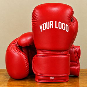 Gants de boxe Yamu YM-BG-170 en cuir véritable rouge, respirants, à doigts entiers, avec logo personnalisé, mousse haute densité et fermeture auto-agrippante – Grande Vente - Product Image 6