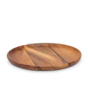 Plato de mango de madera de acacia pulido personalizado al por mayor vajilla y vajilla ecológica para el hogar para fiestas cargador grabado - Product Image 2