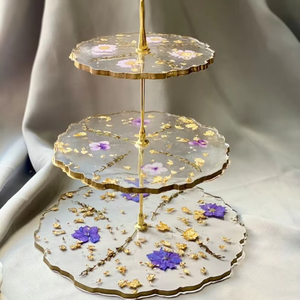 New Design Resin <b>Cake</b> Stand with <b>Cake</b> <b>Server</b> Agate Look with Customized Size and Color Hot Selling From India - Product Image 1