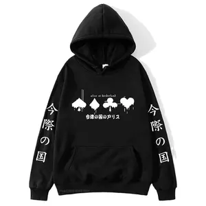 Hoodies erkekler karikatür kartları kazak Streetwear kadınlar Anime erkekler giyim Tops