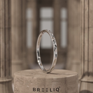 Anillo de Oro Sólido de 14K con Textura, Anillo Minimalista Apilable, Anillo de Boda Delgado para Mujer, Joyería Fina OEM ODM - Product Image 1