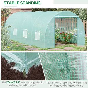 Serra da Giardino Grande 20FT X 10FT X 7FT con Tunnel Passabile, Porta con Cerniera, 8 Finestre a Rete, in Acciaio Zincato per Uso in Giardino/Cortile - Product Image 6