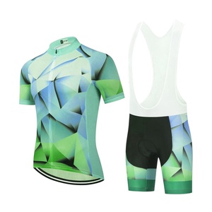Ensemble maillot et short de cyclisme pour homme avec motif géométrique violet et jaune, impression par sublimation, vêtements de performance respirants - Product Image 5