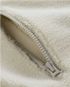 Unisex Sherpa Fleece Jacket Zip Up Streetwear Warm Polar Fleece <b>Coat</b> Custom Embroidery Logo - Product Image 3