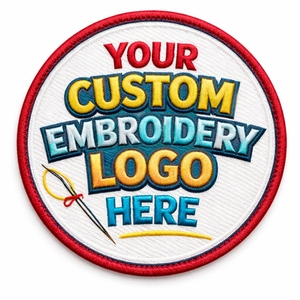 Customized Embroidered Iron-On Canvas Embroidery Patches with Custom Logo <b>for</b> Hats & Clothes (100% Polyester Fabric) - Product Image 1