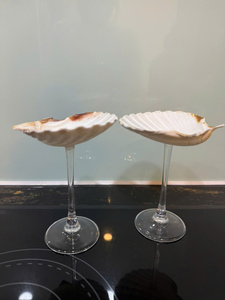 Copa de cristal hecha a mano con forma de concha, ecológica y al mejor precio, para bebidas, copa decorativa de cristal con forma de concha para restaurante, hotel, fiesta. - Product Image 2