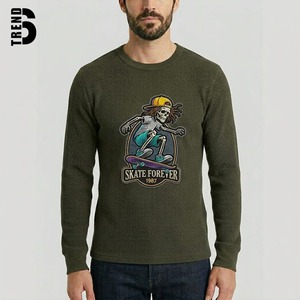 เสื้อยืดแขนยาวสตรีทแวร์ทรงปกติ ยูนิเซ็กซ์ ผ้าคอตตอนวาฟเฟิล 300 กรัม ระบายอากาศได้ดี แห้งเร็ว เป็นมิตรกับสิ่งแวดล้อม พิมพ์ลายดิจิตอลด้านหน้าตามสั่ง ไซส์ 6 - Product Image 3