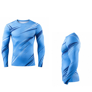 T-shirt de compression pour homme, vêtements de sport, personnalisable, séchage rapide, extensible, respirant, entraînement, fitness, haut de gamme, fournisseur OEM US - Product Image 1