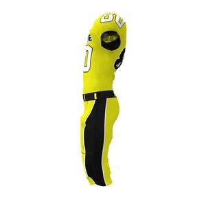 Conjunto de Uniforme de Fútbol Americano Personalizado en Amarillo y Negro para Hombre Adulto, Pantalones de Jersey de Poliéster Transpirable, Fabricante y Proveedor OEM ODM - Product Image 3