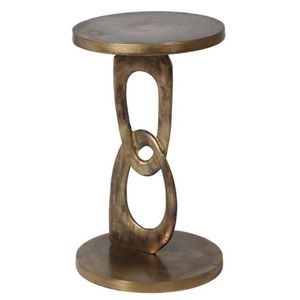 Table d'appoint en métal créant une ambiance chaleureuse dans le salon avec un espace pour l'éclairage et la décoration - Product Image 4