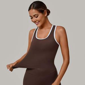 OEM 2026 Nueva Llegada Chaleco Ajustado Personalizado con Cuello en U y Contraste de Color, Compresivo, para Yoga, Entrenamiento, Gimnasio, Fitness y Deportes - Product Image 4