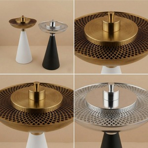เตาเผาเครื่องหอมทรงกรวยโลหะแบบอาหรับ ทำด้วยมือ พร้อมลายตาข่ายด้านบน ใช้สำหรับใส่ก้านไม้หอมแบบพกพา เหมาะสำหรับบ้านสไตล์ตะวันออกกลางที่หรูหรา - Product Image 4