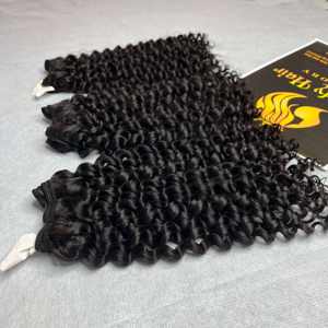 Top Grade European <b>Curly</b> Hair Super Double Drawn Virgin Raw Cuticle Aligned Vietnamese Human Hair <b>Extensions</b> - Product Image 2