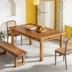 Mesa de Comedor Clásica de Madera Adaptable para Cocina, Café y Desayuno - Solo Mesa - Product Image 4