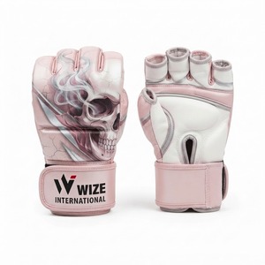 ถุงมือ MMA WIZE INTERNATIONAL แบบเต็มนิ้ว หนัง PU ปิดด้วยเวลโคร สำหรับทุกเพศ ลายหัวกะโหลกสีชมพู สำหรับศิลปะการต่อสู้ MMA - Product Image 3