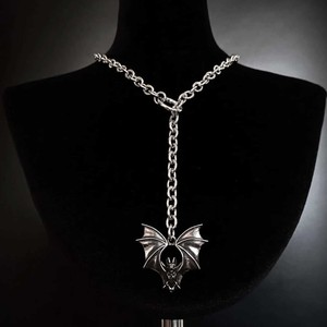 Nueva moda, <span class=keywords><strong>estilo</strong></span> gótico oscuro, murciélago gótico exagerado y anillo redondo abierto, colgante de uñas, collares de cadena antideslizantes - Product Image 4