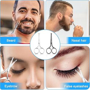 Ciseaux professionnels pour poils du nez en acier inoxydable, pointe arrondie de précision, outil de beauté pour la coupe des poils du visage - Product Image 2