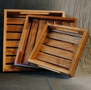 Plateaux de service décoratifs en bois de qualité supérieure, multifonctionnels, pour le petit-déjeuner, le service et le rangement, au meilleur prix - Product Image 4