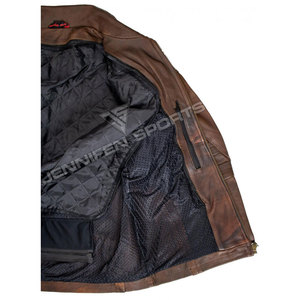 Custom Men's Vintage <b>Brown</b> Distressed Cowhide Bomber <b>Jacket</b> Heavy Cowhide <b>Leather</b> Bomber <b>Jacket</b> for Streetwear Motorcycle <b>Jacket</b> - Product Image 5