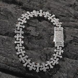 Élégant Bracelet à Maillons en Moissanite Argentée, Bijou Scintillant, Accessoire de Mode pour Cadeaux et Collections en Gros - Product Image 5