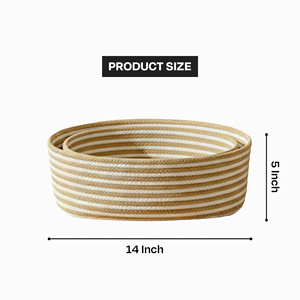 Custom Braided Cotton <b>Basket</b> OEM ODM Storage Organizer Natural Fiber Braided Cotton <b>Basket</b> Rustic Home Decor OEM ODM Wholesale - Product Image 4