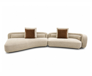 Canapé modulaire incurvé moderne, canapé sectionnel de luxe en bouclette, style italien, meubles de salon fabriqués au Vietnam - Product Image 4