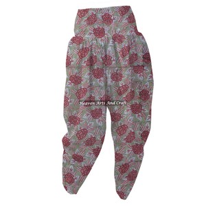 Sexy Hot Patiala Pants Women Cotton Night Wear Floral Bohemian Drawstring Summer Hand Block Printed Pants - Product Image 5