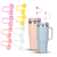 Les embouts de paille en silicone couvrent les embouts de paille à boire réutilisables mignons avec bouchon de paille anti-poussière