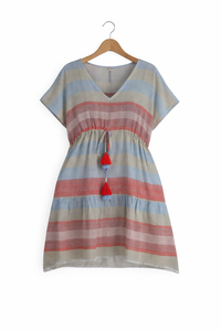 ผู้ผลิตชุดเดรสผ้าฝ้ายย้อมเส้นด้ายแบบมีดี คอวี - Product Image 2