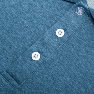 Polo en coton tricoté respirant avec logo brodé personnalisé, taille plus pour homme - Product Image 6