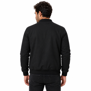 Chaqueta Bomber para Hombre, Manga Larga, Cierre de Cremallera, Cuello y Puños Acanalados, Ropa Exterior Informal, Chaquetas para Hombre al por Mayor, Fabricante OEM con Logotipo Personalizado - Product Image 3