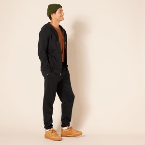 Sweat-shirt à capuche noir zippé, coupe classique, couleur unie, en polaire, veste décontractée avec poches, respirant, pour l'automne - Product Image 5