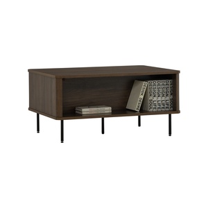 Midcentury Modern Durable Sliding Door <b>Coffee</b> <b>Table</b> in <b>Walnut</b> Finish for Living Room Furniture and Hospitality - Product Image 5