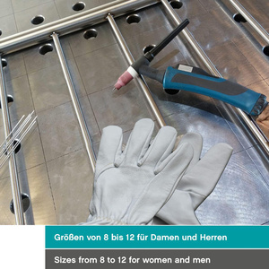 Gants de sécurité robustes de haute qualité en cuir de chèvre et de vachette pleine fleur, résistants à l'abrasion pour le soudage TIG et la lutte contre les incendies - Product Image 2