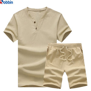 ชุดเสื้อยืดแขนสั้นและกางเกงขาสั้นสไตล์ลำลองใส่สบายสำหรับทุกเพศ  คอลเลคชั่นใหม่รับซัมเมอร์  ชุดจ็อกเกอร์ผู้ชายแบบสั่งทำพิเศษ ระบายอากาศได้ดี - Product Image 3