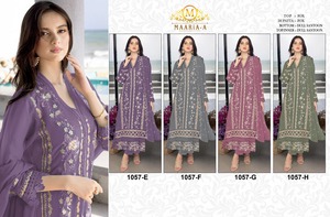 Salwar Kameez élégant pour femmes avec broderie florale, longueur au sol, coupe ample, tenue de soirée, style indien pakistanais - Product Image 6