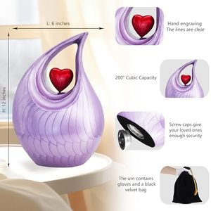 Urne commémorative en aluminium raffiné en forme de goutte d'eau, conçue avec un fermoir décoratif durable - Product Image 5