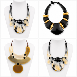 Premium Conifer Handmade Natural Horn Modern <b>Statement</b> <b>Necklace</b> Geometric Fashion Jewelry for Women Adjustable Gift - Product Image 5